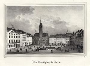 Der Marktplatz. Kreidelithographie aus Saxonia.