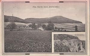 Imagen del vendedor de Zwei Ansichten (Alte Mhle beim Hohenstein, Der Hohenstein). Ansichtskarte in Lichtdruck. Abgestempelt Hamburg 19.07.1926. a la venta por Antiquariat Heinz Tessin