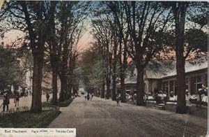 Park-Allee - Tessin-Café. Ansichtskarte in farbigem Lichtdruck. Abgestempelt Bad Nauheim 26.05.1915.