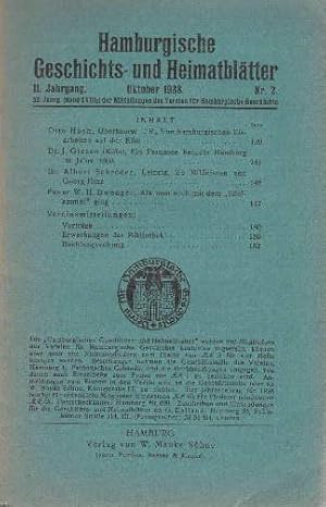 Geschichts- und Heimatblätter, 11. Jahrgang Nr. 2, Oktober 1938.