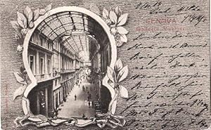 Seller image for Galleria Mazzini. Ansichtskarte in Lichtdruck, umgeben von ornamentaler Bordre. Abgestempelt Genua 09.11.1904. for sale by Antiquariat Heinz Tessin