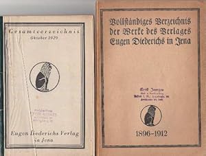 Vollständiges Verzeichnis der Werke des Verlages Eugen Diederichs in Jena 1896-1912.