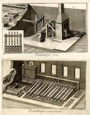 Plomb, Etain, Lavoir et Boucard. 8 Kupferstiche aus Diderot und d`Alembert - Encyclopédie.