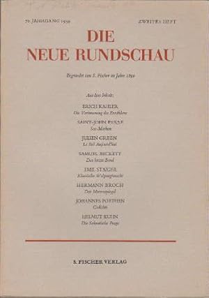 Bild des Verkufers fr Die Neue Rundschau. 70.Jahrgang 1959, zweites Heft. zum Verkauf von Antiquariat Heinz Tessin