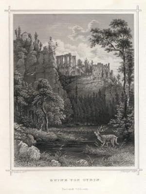 Bild des Verkufers fr Ruine von Oybin. Stahlstich von G.Heisinger nach L.Rohbock. zum Verkauf von Antiquariat Heinz Tessin