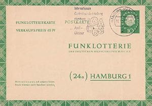 Bundesrepublik. 10 Pfennig. Verkaufspreis 65 Pfennig. Ganzsache abgestempelt Hamburg-Harburg 10.1...