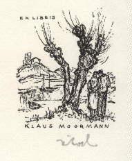 Seller image for Exlibris fr Klaus Moormann. Original-Lithographie von Rudolf Koch, unten mit Bleistift signiert. for sale by Antiquariat Heinz Tessin