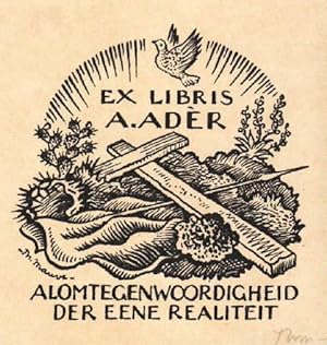 Exlibris für A. Adèr. Holzschnitt von Thijs Mauve, rechts unten mit Bleistift signiert.