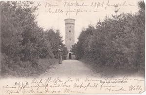 Blick zum Labyrinththurm. Ansichtskarte in Lichtdruck. Abgestempelt Hof 07.07.1904.