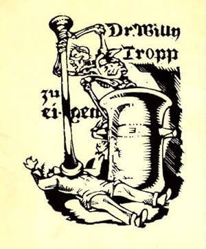 Exlibris für Dr. Willy Tropp. Holzschnitt von Bruno Eggert.