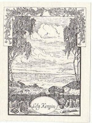 Seller image for Exlibris fr Lely Kempin. Klischedruck von F.Meumann. unten monogrammiert EK. for sale by Antiquariat Heinz Tessin