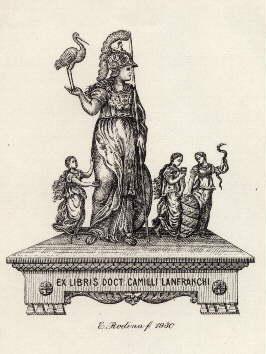 Imagen del vendedor de Exlibris fr Camilli Lanfranchi. Klischedruck von Edgardo Rodina. a la venta por Antiquariat Heinz Tessin
