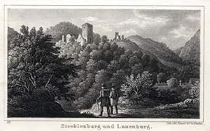 Ansicht der beiden Burgen. Lithographie bei Pietzsch.