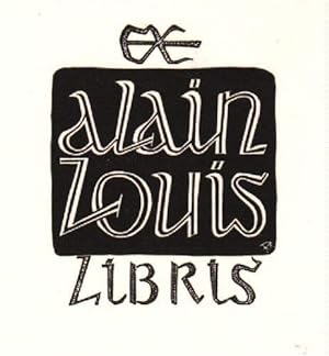 Exlibris für Alain Louis. Holzschnitt von Daniel Meyer, Nancy.