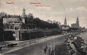 Bild des Verkufers fr Terrassen-Ufer. Brhl`sche Terrasse. Ansichtskarte in Lichtdruck. Abgestempelt 19.11.1919. zum Verkauf von Antiquariat Heinz Tessin