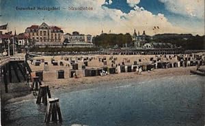 Bild des Verkufers fr Strandleben. Ansichtskarte in farbigem Lichtdruck. Abgestempelt Heringsdorf 30.06.1919. zum Verkauf von Antiquariat Heinz Tessin