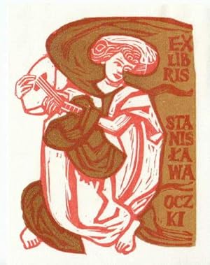 Exlibris für Stanislawa Oczki. Farbiger Holzschnitt von Edward Grabowski.