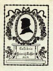 Bild des Verkufers fr Exlibris fr Heinrich Kichler. Klischedruck von Auguste Kichler. zum Verkauf von Antiquariat Heinz Tessin