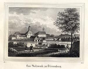 Das Salzwerk. Kreidelithographie aus Saxonia.