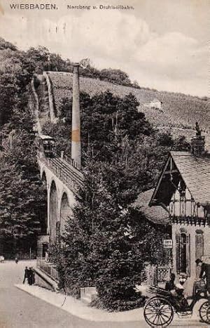 Bild des Verkufers fr Neroberg u. Drahtseilbahn. Ansichtskarte in farbigem Lichtdruck. Abgestempelt Wiesbaden 18.09.1911. zum Verkauf von Antiquariat Heinz Tessin