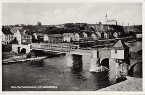 Ansicht mit Lahnbrücke. Ansichtskarte in Photodruck. Abgestempelt Diez 25.07.1937.