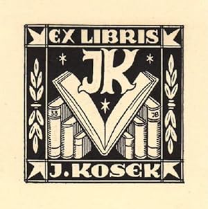 Bild des Verkufers fr Exlibris fr J. Kosek. Klischedruck von Jaro Beran. zum Verkauf von Antiquariat Heinz Tessin