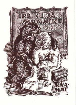 Seller image for Exlibris fr Urriku Jamummiku. Klischedruck von Enn Kera. for sale by Antiquariat Heinz Tessin