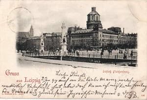 Schloß Pleißenburg. Ansichtskarte in Lichtdruck. Abgestempelt Leipzig 24.11.1897.