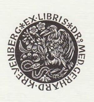 Bild des Verkufers fr Exlibris fr Dr. med. Gerhard Kreyenberg. Holzschnitt von Ellen Beck. zum Verkauf von Antiquariat Heinz Tessin