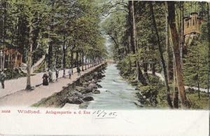 Anlagenpartie a.d. Enz. Ansichtskarte in farbigem Lichtdruck. Abgestempelt Wildbad 15.07.1905.