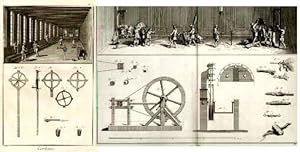 Corderie. 4 Kupferstiche (davon 2 doppelblattgroß) aus Diderot und d`Alembert - Encyclopédie.