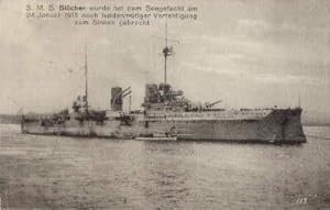 S.M.S. Blücher wurde bei dem Seegefecht am 24.Januar nach heldenmütiger Verteidigung zum Sinken g...