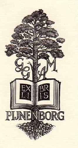 Bild des Verkufers fr Exlibris fr G.M. und G.A. Pijnenborg. Holzschnitt von Pam G. Rueter. zum Verkauf von Antiquariat Heinz Tessin