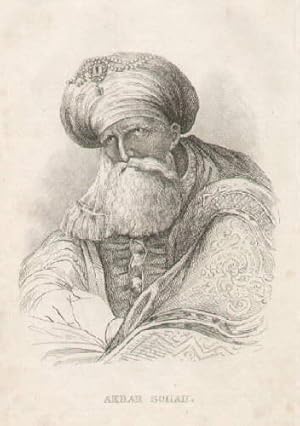 Bild des Verkufers fr (1760 -1837) Moghul-Kaiser von Indien. Stahlstich. zum Verkauf von Antiquariat Heinz Tessin