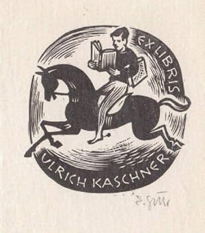 Seller image for Exlibris fr Ulrich Kaschner. Holzschnitt von Ernst Grnewald, unten rechts mit Bleistift signiert. for sale by Antiquariat Heinz Tessin