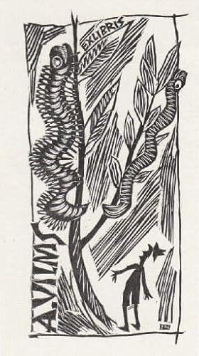 Seller image for Exlibris fr A. Vilms. Holzschnitt von Johann Naha. for sale by Antiquariat Heinz Tessin