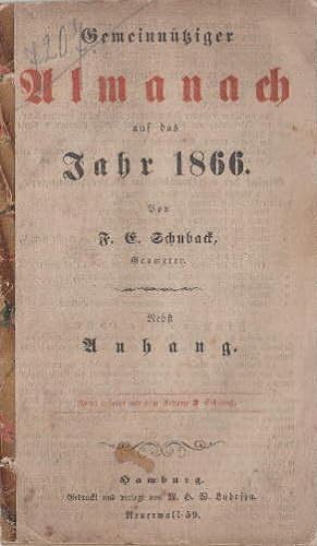 Seller image for Gemeinntziger Almanach auf das Jahr 1866. Nebst Anhang. for sale by Antiquariat Heinz Tessin