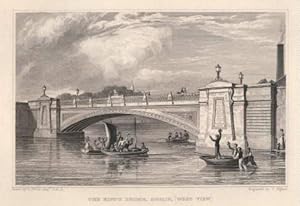 The King`s Bridge, Dublin, (west view). Stahlstich von T.Higham nach G. Petrie.