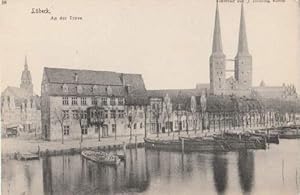 Seller image for An der Trave. Ansichtskarte in Lichtdruck. Ungelaufen. for sale by Antiquariat Heinz Tessin