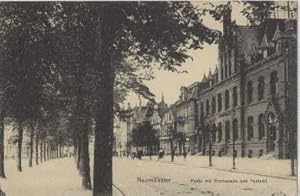 Partie mit Promenade und Postamt. Ansichtskarte in Lichtdruck. Abgestempelt Neumünster 24.05.1921.