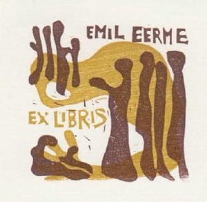 Bild des Verkufers fr Exlibris fr Emil Eerme. Zweifarbiger Holzschnitt von Marie Elise Leborini. zum Verkauf von Antiquariat Heinz Tessin