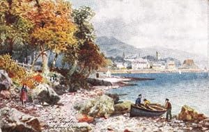 Imagen del vendedor de West Bay. Dunoon. Farbige Ansichtskarte nach einem Aquarell von H.B.Wimbush. Ungelaufen. a la venta por Antiquariat Heinz Tessin