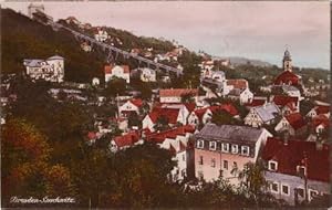 Bild des Verkufers fr Ansicht mit Seilbahn. Ansichtskarte in farbigem Photodruck. Ungelaufen. zum Verkauf von Antiquariat Heinz Tessin