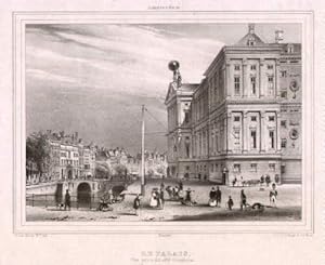 Le Palais. Vue prise du coté Occidental. Lithographie von A.Collings & v.d.Hout nach H.van Hove.