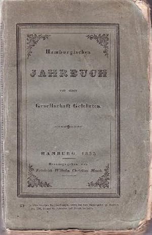 Bild des Verkufers fr Hamburgisches Jahrbuch von einer Gesellschaft Gelehrten. zum Verkauf von Antiquariat Heinz Tessin