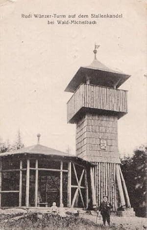 Rudi-Münzer-Turm auf dem Stallenkandel bei Wald-Michelbach. Ansichtskarte in Lichtdruck.