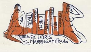 Bild des Verkufers fr Exlibris fr Mariano Amitrano. Zweifarbiger Holzschnitt von Marie Elise Leborini. zum Verkauf von Antiquariat Heinz Tessin