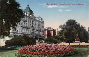 Bild des Verkufers fr Corneliusplatz mit Parkhotel. Ansichtskarte in farbigem Lichtdruck. Abgestempelt Dsseldorf 23.09.1914. zum Verkauf von Antiquariat Heinz Tessin