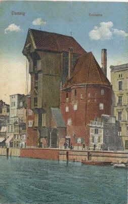 Bild des Verkufers fr Krantor. Ansichtskarte in farbigem Lichtdruck. Abgestempelt Danzig 08.12.1915. zum Verkauf von Antiquariat Heinz Tessin