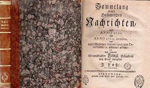 Bild des Verkufers fr Sammelung einiger Husumischer Nachrichten von Anno 1089 bis Anno 1700 inclusive, aus unterschidlichen Manuscripten und Documenten zusammen getragen. Angebunden: Fortsetzung der Samlung einiger Husumischer Nachrichten, welche de Anno 1701 bi 1750 Junii inclusive. 2 Teile in einem Band. zum Verkauf von Antiquariat Heinz Tessin